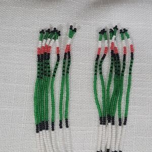 Elegant Beaded Green and Black Earrings